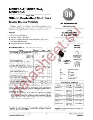 MCR218-6G datasheet  